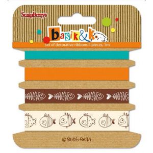 Wstążka dekoracyjna ScrapBerry's Basic&Co, 4szt